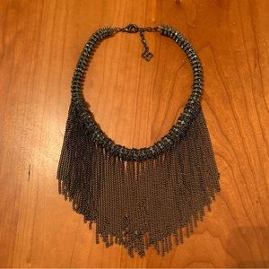 BCBG MaxAzria metallic necklace with crystals